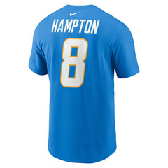 Omarion Hampton Los Angeles Chargers Name & Number T-Shirt Powder Blue