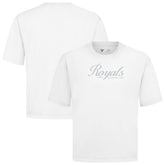 Kansas City Royals Levelwear Ethereal Oversized Luxe Signature Knit T-Shirt - White T-shirts