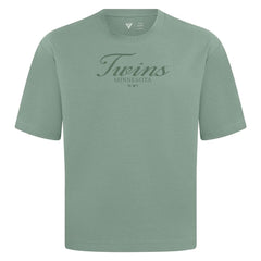 Minnesota Twins Levelwear Ethereal Oversized Luxe Signature Knit T-Shirt - Green T-shirts