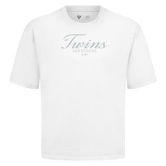 Minnesota Twins Levelwear Ethereal Oversized Luxe Signature Knit T-Shirt - White T-shirts