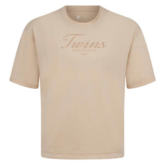 Minnesota Twins Levelwear Ethereal Oversized Luxe Signature Knit T-Shirt - Khaki T-shirts