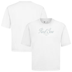 Boston Red Sox Levelwear Ethereal Oversized Luxe Signature Knit T-Shirt - White T-shirts