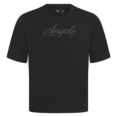 Los Angeles Angels Levelwear Ethereal Oversized Luxe Signature Knit T-Shirt - Black T-shirts
