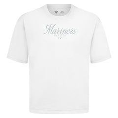 Seattle Mariners Levelwear Ethereal Oversized Luxe Signature Knit T-Shirt - White T-shirts