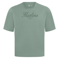 Miami Marlins Levelwear Ethereal Oversized Luxe Signature Knit T-Shirt - Green T-shirts
