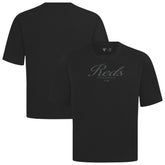 Cincinnati Reds Levelwear Ethereal Oversized Luxe Signature Knit T-Shirt - Black T-shirts