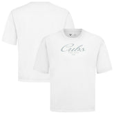 Chicago Cubs Levelwear Ethereal Oversized Luxe Signature Knit T-Shirt - White T-shirts