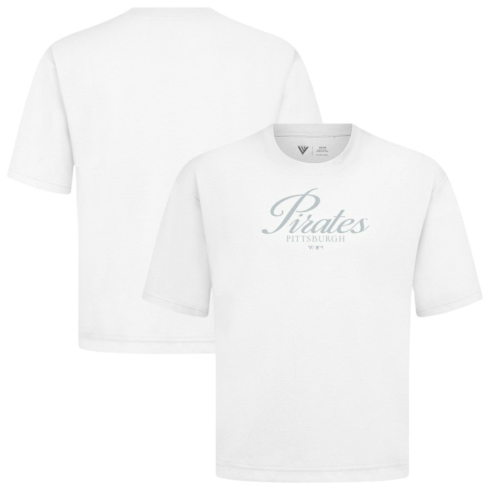 Pittsburgh Pirates Levelwear Ethereal Oversized Luxe Signature Knit T-Shirt - White T-shirts