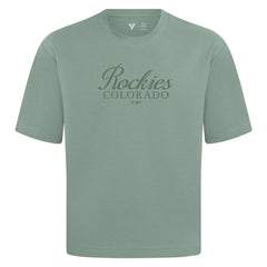 Colorado Rockies Levelwear Ethereal Oversized Luxe Signature Knit T-Shirt - Green T-shirts