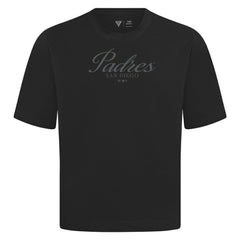 San Diego Padres Levelwear Ethereal Oversized Luxe Signature Knit T-Shirt - Black T-shirts