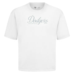 Los Angeles Dodgers Levelwear Ethereal Oversized Luxe Signature Knit T-Shirt - White T-shirts