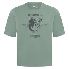 Baltimore Orioles Levelwear Crossway Oversized Luxe Signature Knit T-Shirt - Green T-shirts