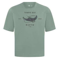 Tampa Bay Rays Levelwear Crossway Oversized Luxe Signature Knit T-Shirt - Green T-shirts