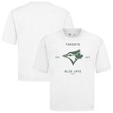 Toronto Blue Jays Levelwear Crossway Oversized Luxe Signature Knit T-Shirt - White T-shirts