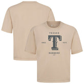 Texas Rangers Levelwear Crossway Oversized Luxe Signature Knit T-Shirt - Khaki T-shirts