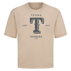 Texas Rangers Levelwear Crossway Oversized Luxe Signature Knit T-Shirt - Khaki T-shirts