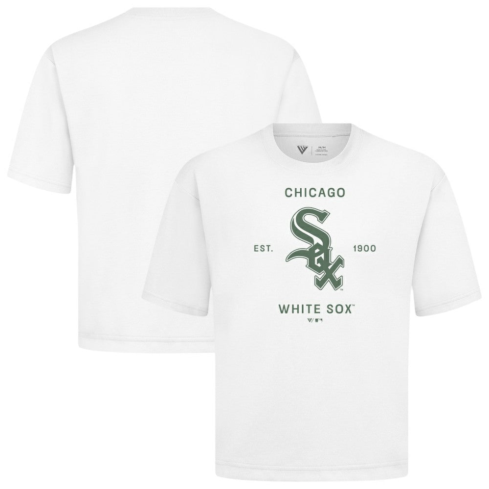 Chicago White Sox Levelwear Crossway Oversized Luxe Signature Knit T-Shirt - White T-shirts