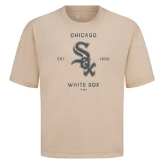 Chicago White Sox Levelwear Crossway Oversized Luxe Signature Knit T-Shirt - Khaki T-shirts