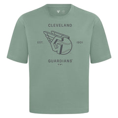 Cleveland Guardians Levelwear Crossway Oversized Luxe Signature Knit T-Shirt - Green T-shirts