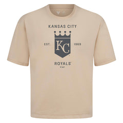 Kansas City Royals Levelwear Crossway Oversized Luxe Signature Knit T-Shirt - Khaki T-shirts