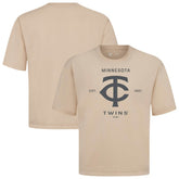 Minnesota Twins Levelwear Crossway Oversized Luxe Signature Knit T-Shirt - Khaki T-shirts