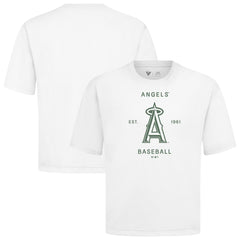 Los Angeles Angels Levelwear Crossway Oversized Luxe Signature Knit T-Shirt - White T-shirts