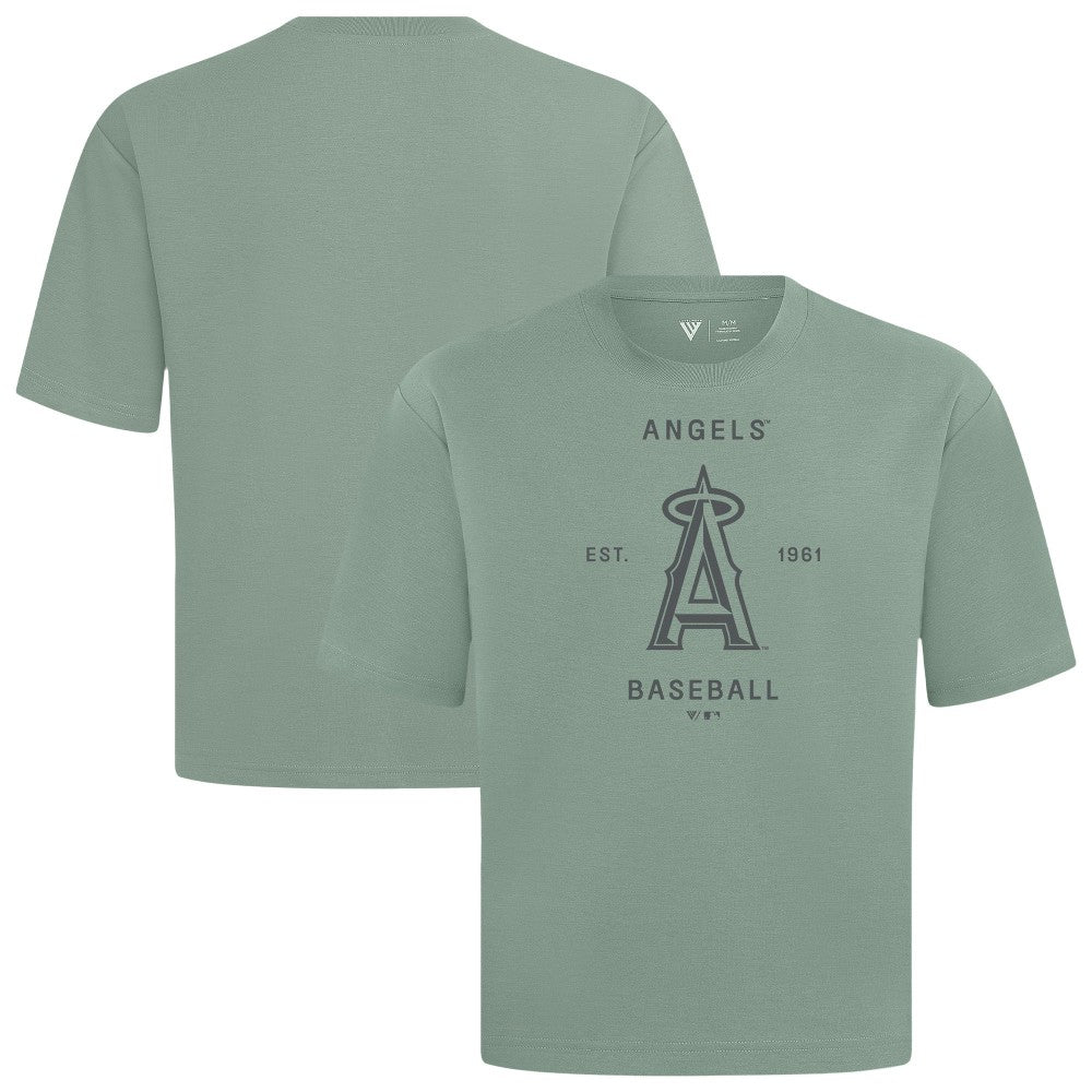Los Angeles Angels Levelwear Crossway Oversized Luxe Signature Knit T-Shirt - Green T-shirts