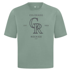 Colorado Rockies Levelwear Crossway Oversized Luxe Signature Knit T-Shirt - Green T-shirts