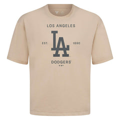 Los Angeles Dodgers Levelwear Crossway Oversized Luxe Signature Knit T-Shirt - Khaki T-shirts