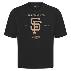 San Francisco Giants Levelwear Crossway Oversized Luxe Signature Knit T-Shirt - Black T-shirts