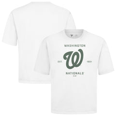 Washington Nationals Levelwear Crossway Oversized Luxe Signature Knit T-Shirt - White T-shirts