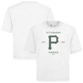 Pittsburgh Pirates Levelwear Crossway Oversized Luxe Signature Knit T-Shirt - White T-shirts