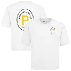 Pittsburgh Pirates Levelwear Signet Oversized Luxe Signature Knit T-Shirt - White T-shirts