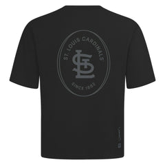 St. Louis Cardinals Levelwear Signet Oversized Luxe Signature Knit T-Shirt - Black T-shirts