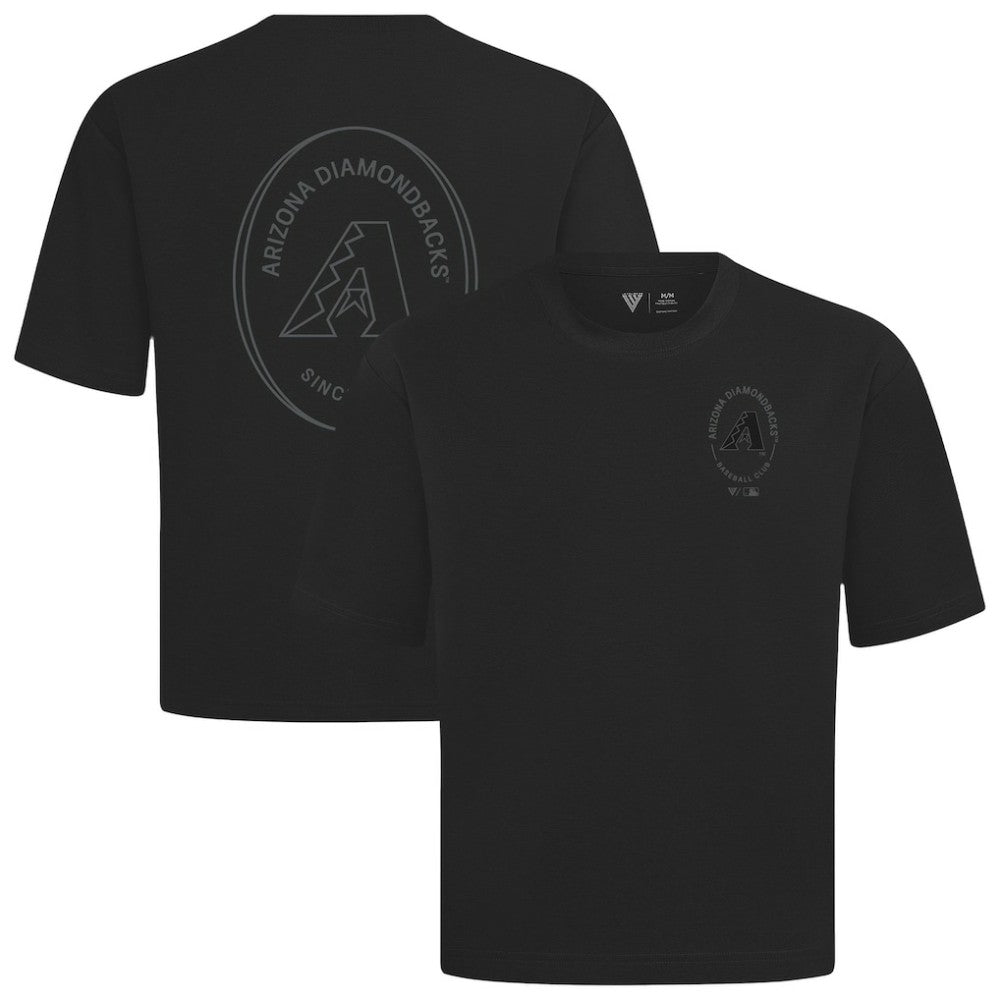 Arizona Diamondbacks Levelwear Signet Oversized Luxe Signature Knit T-Shirt - Black T-shirts