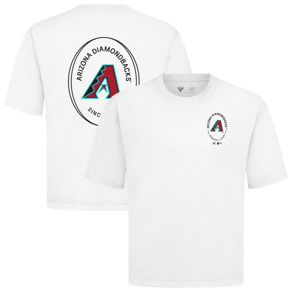 Arizona Diamondbacks Levelwear Signet Oversized Luxe Signature Knit T-Shirt - White T-shirts