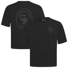 Colorado Rockies Levelwear Signet Oversized Luxe Signature Knit T-Shirt - Black T-shirts