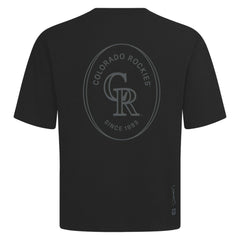 Colorado Rockies Levelwear Signet Oversized Luxe Signature Knit T-Shirt - Black T-shirts