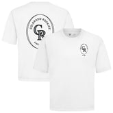 Colorado Rockies Levelwear Signet Oversized Luxe Signature Knit T-Shirt - White T-shirts