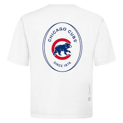 Chicago Cubs Levelwear Signet Oversized Luxe Signature Knit T-Shirt - White T-shirts