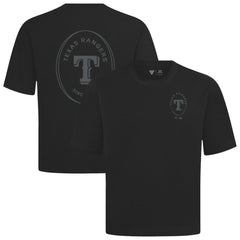 Texas Rangers Levelwear Signet Oversized Luxe Signature Knit T-Shirt - Black T-shirts