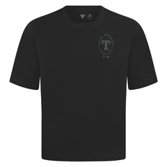 Texas Rangers Levelwear Signet Oversized Luxe Signature Knit T-Shirt - Black T-shirts