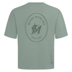 Miami Marlins Levelwear Signet Oversized Luxe Signature Knit T-Shirt - Green T-shirts