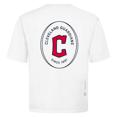 Cleveland Guardians Levelwear Signet Oversized Luxe Signature Knit T-Shirt - White T-shirts