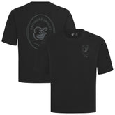 Baltimore Orioles Levelwear Signet Oversized Luxe Signature Knit T-Shirt - Black T-shirts