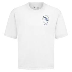 Tampa Bay Rays Levelwear Signet Oversized Luxe Signature Knit T-Shirt - White T-shirts