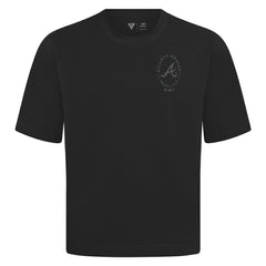 Atlanta Braves Levelwear Register Oversized Luxe Signature Knit T-Shirt - Black T-shirts