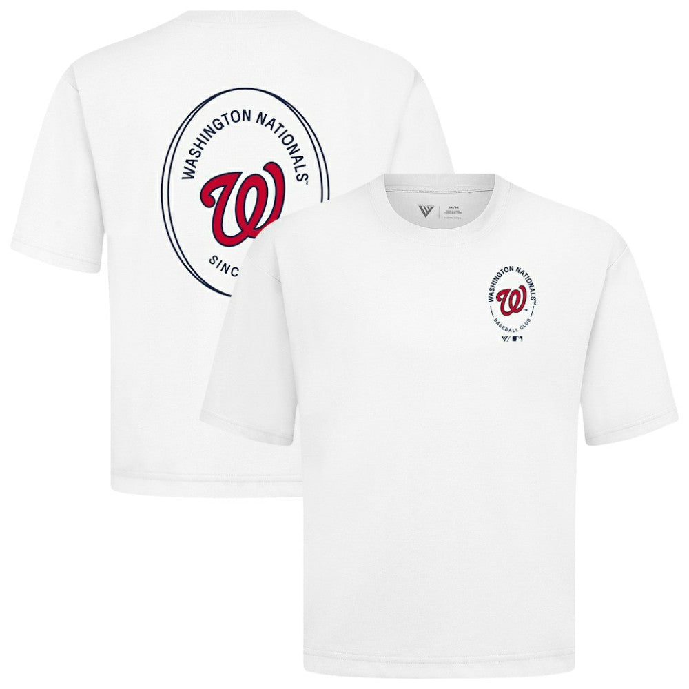 Washington Nationals Levelwear Register Oversized Luxe Signature Knit T-Shirt - White T-shirts
