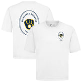 Milwaukee Brewers Levelwear Register Oversized Luxe Signature Knit T-Shirt - White T-shirts