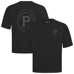 Pittsburgh Pirates Levelwear Register Oversized Luxe Signature Knit T-Shirt - Black T-shirts